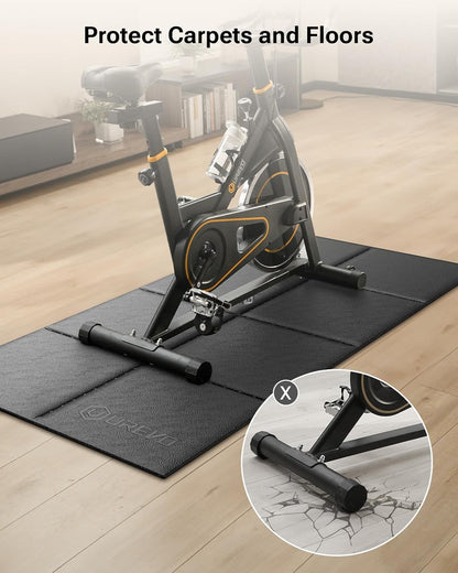 Foldable Treadmill Mat,63" L X 26" W X 0.24" Th,Exercise Bike Mats for Home Gym Workout, Waterproof Non-Slip Exercise Equipment Mat Floor Protector for Indoor Walking Pad