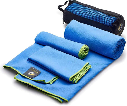 Quick Dry Towel - 3 Size Pack of Lightweight Microfiber Travel Towels W/Bag - Fast Drying Towel Set for Camping, Beach, Gym, Backpacking, Sports, Yoga & Swim Use