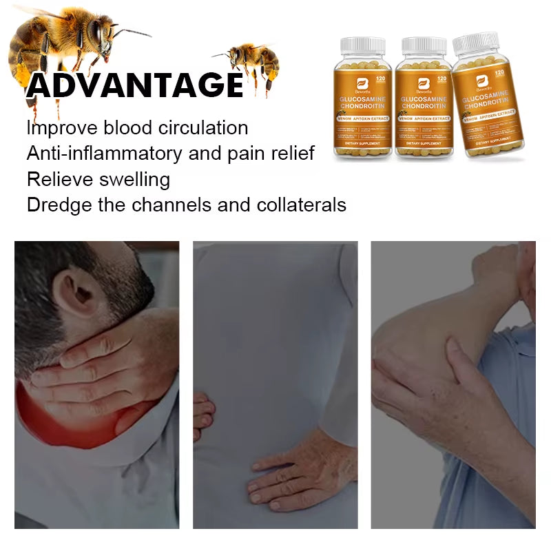 Natural Bee Venom Extract Capsules Glucosamine Chondroitin Supplements