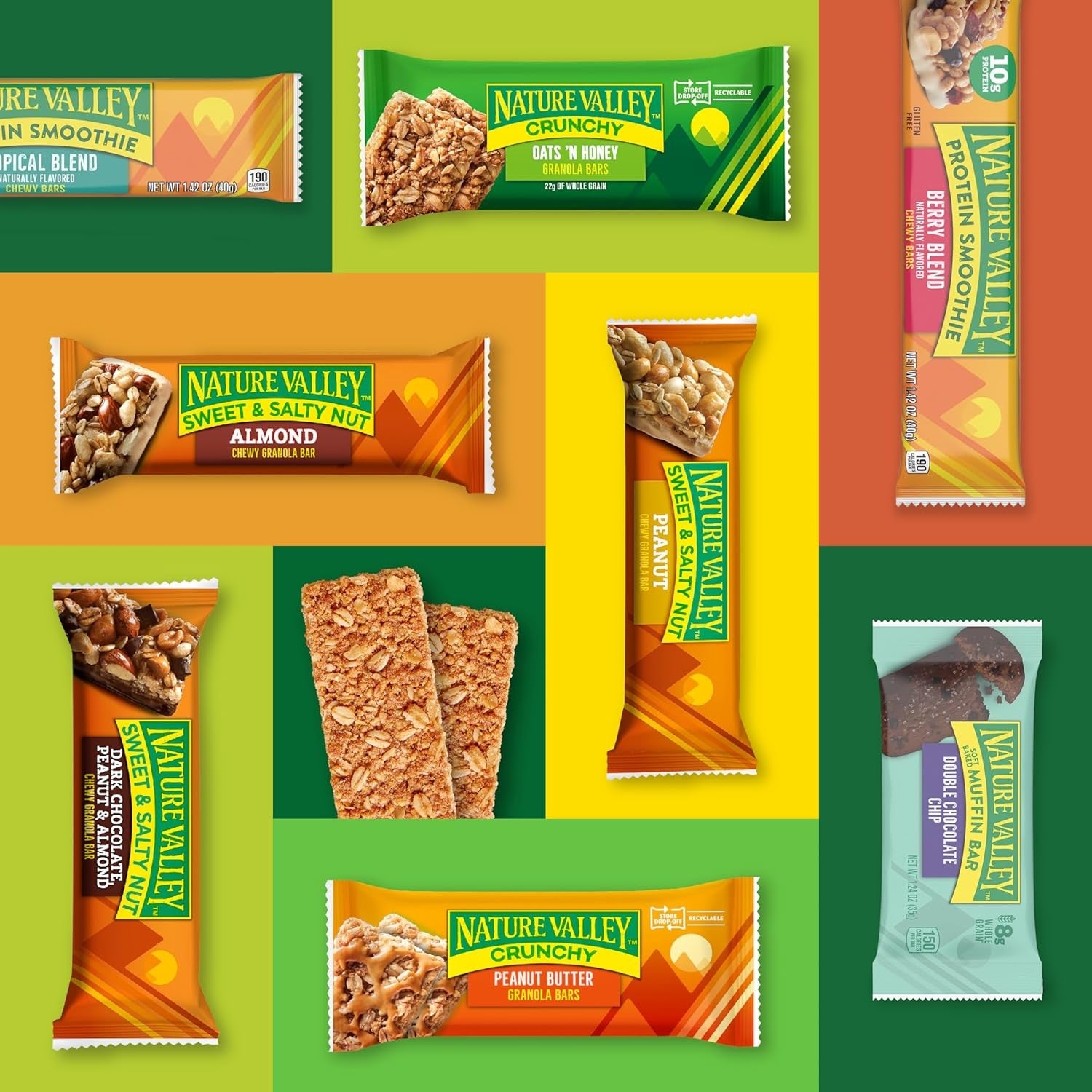 Nature Valley Creamy Protein Bars, Peanut Butter Chocolate, 10G Protein Snacks,