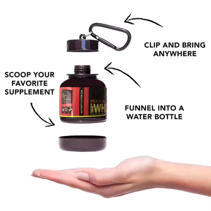 ZK30 Protein Powder Container Pill Organizer Protein Keychain Sport Nutrition Water Bottle Sport Whey Protein Key Chain