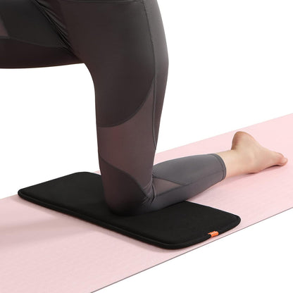 Yoga Knee Pad Cushion, Cotton Cloth & Washable Exercise Knee Pads, Eliminate Pain during Workout, Extra Padding and Support for Knees, Wrists, Elbows - Complements Your Yoga Mat (Black)