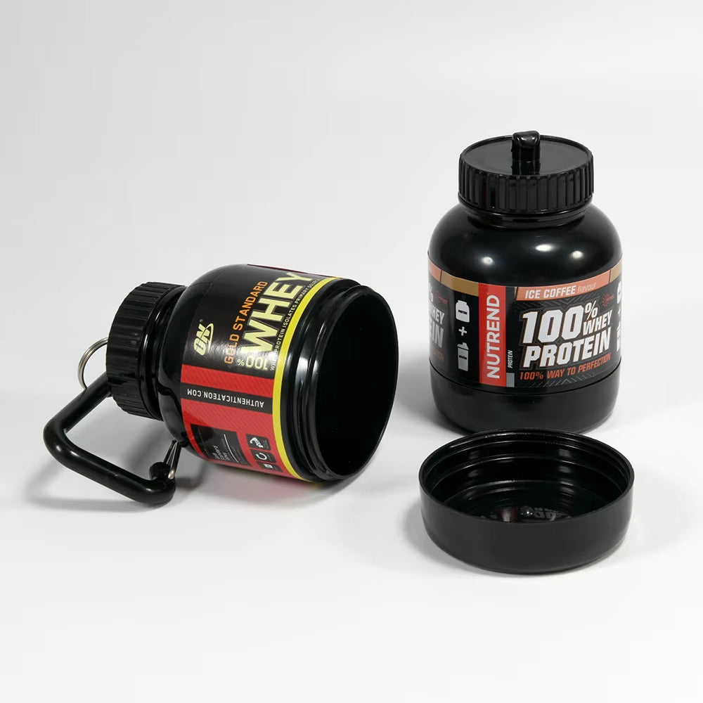 ZK30 Protein Powder Container Pill Organizer Protein Keychain Sport Nutrition Water Bottle Sport Whey Protein Key Chain