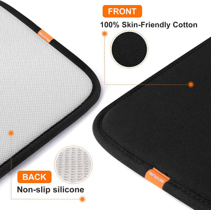 Yoga Knee Pad Cushion, Cotton Cloth & Washable Exercise Knee Pads, Eliminate Pain during Workout, Extra Padding and Support for Knees, Wrists, Elbows - Complements Your Yoga Mat (Black)