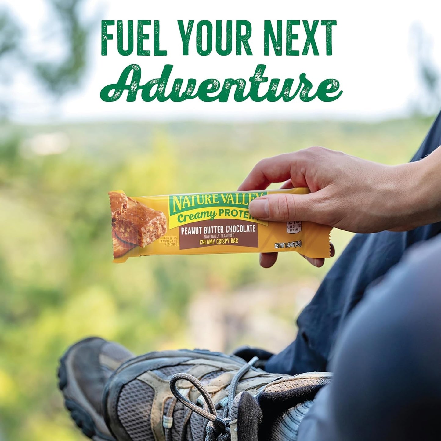 Nature Valley Creamy Protein Bars, Peanut Butter Chocolate, 10G Protein Snacks,