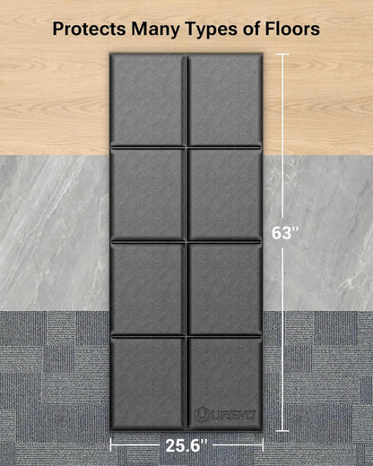Foldable Treadmill Mat,63" L X 26" W X 0.24" Th,Exercise Bike Mats for Home Gym Workout, Waterproof Non-Slip Exercise Equipment Mat Floor Protector for Indoor Walking Pad